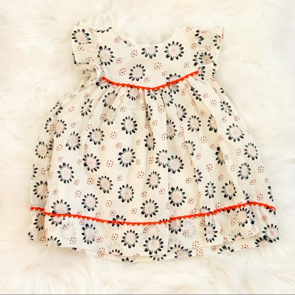 Pippa & Julie Floral Pompom Dress Girl
